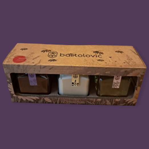 Honey tris -acacia,meadow and creme honey 3 x 130g